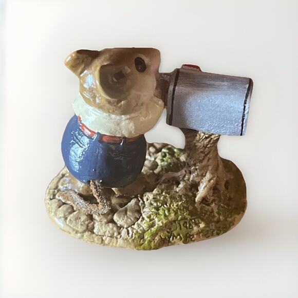 Wee Forest Folk M-114 Pen Pal Mousey Mouse WFF Anthropomorphic Figurine - Picture 3 of 7